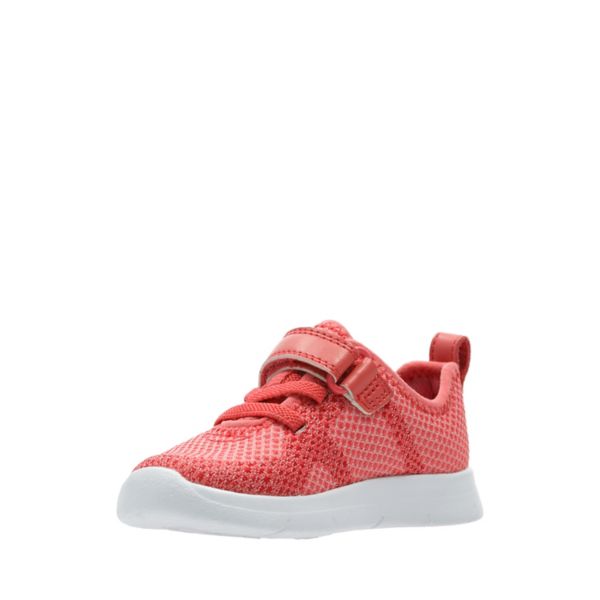 Clarks Girls Ath Flux Toddler Trainers Coral | CA-8320567